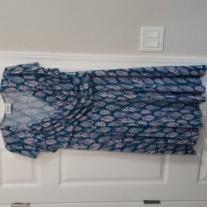 Light blue/turquoise with pink pattern womens dress